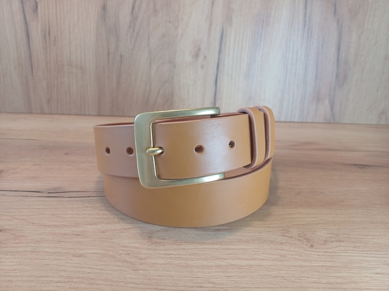 Camel Veg-Tan Leather Belt